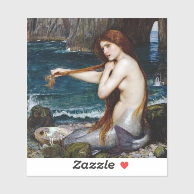 Sticker Waterhouse Pre Raphaelite Mernaid (Feuille)