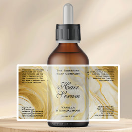 Sticker Waterproof Ivory Gold Foil Dropper Bottle Label