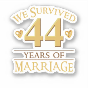 Sticker We Survived 44 Years of Marriage Couple 44th Anniv