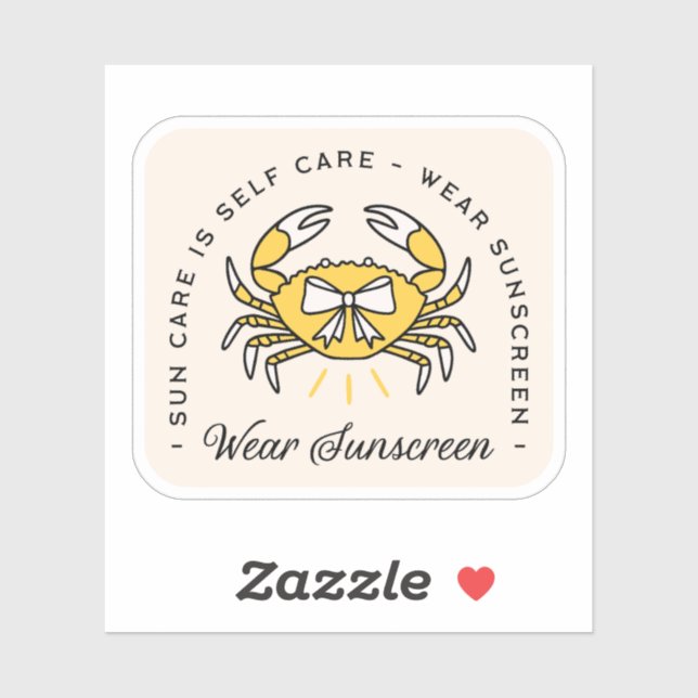 Sticker Wear sunscreen apply spf reminder beach aesthetic (Feuille)