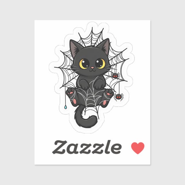 Sticker Web Cat & Spider (Feuille)