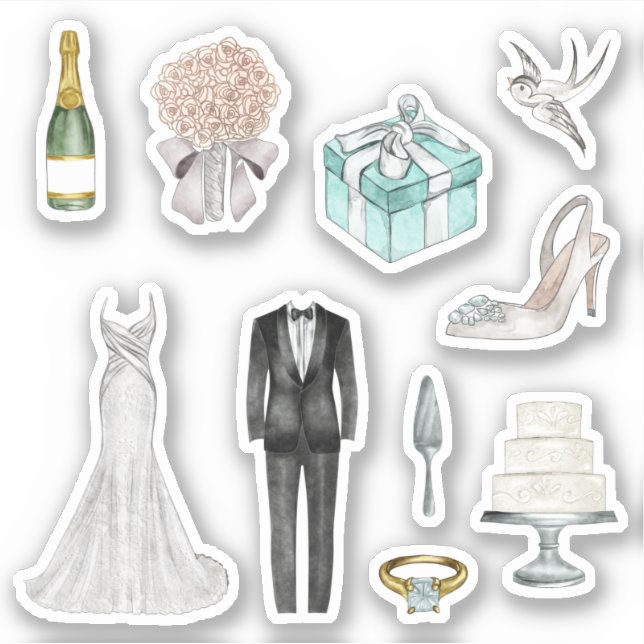 Sticker Wedding planner de chambre de mariée blanche amusa (Devant)