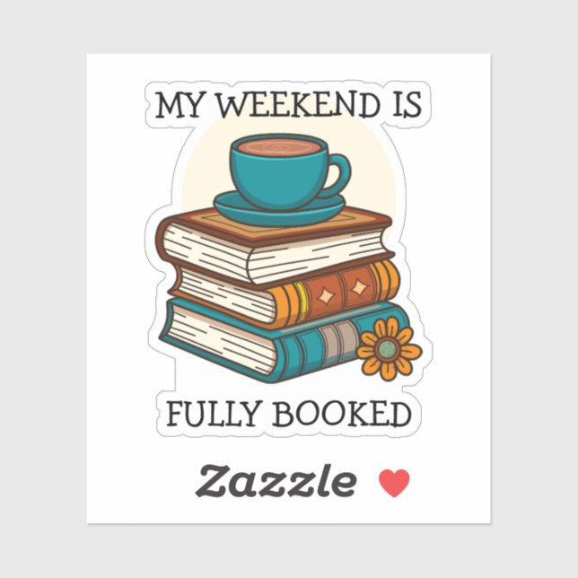 Sticker Week-end Les Amateurs De Livre Entièrement Réservé (Feuille)