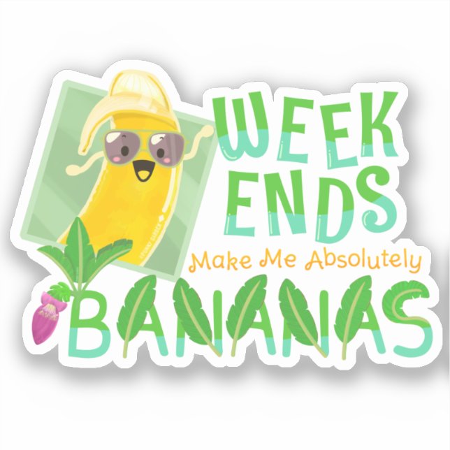Sticker Week-ends Me Faire Absolument Bananes - Jardin Pun (Recto)