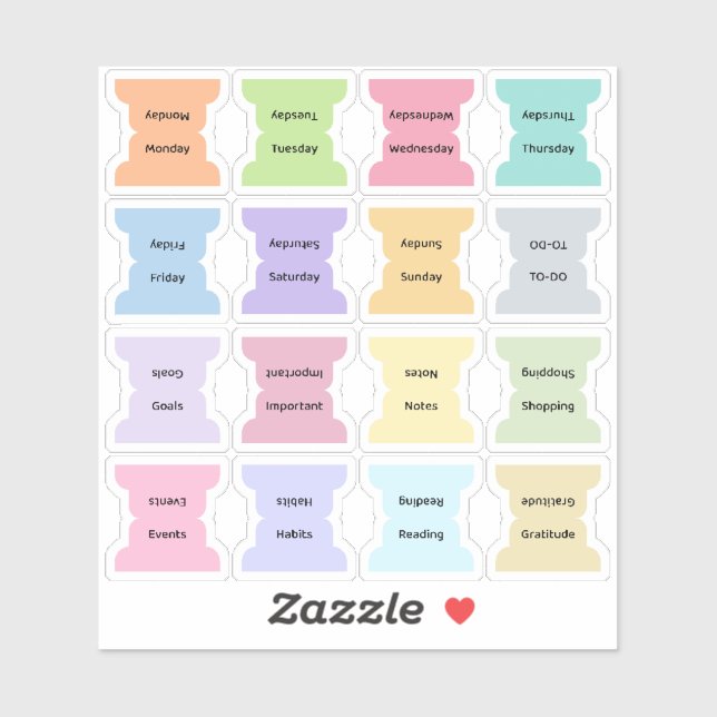 Sticker Weekly Index Tab Journal Divider Colorful Foldable (Feuille)