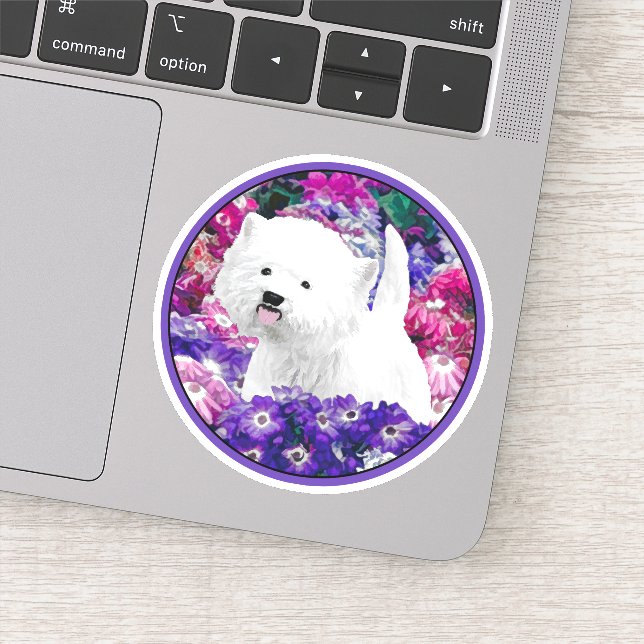 Sticker West Highland White Terrier Peinture Chien Art (Détail)