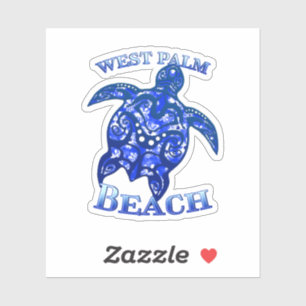 Sticker West Palm Beach Floride Vacances Tortue Tribale