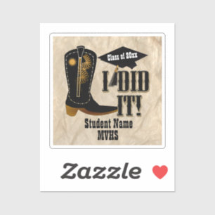 Sticker Western Cowboy Boot - Graduation