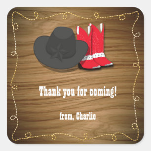 Sticker Western Cowboy en bois Favoriser le Étique