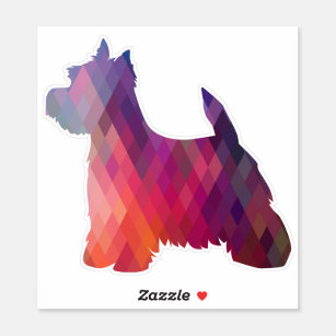 Sticker Westie Terrier Motif géométrique Silhouette