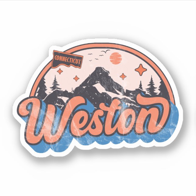Sticker Weston, Connecticut (Devant)