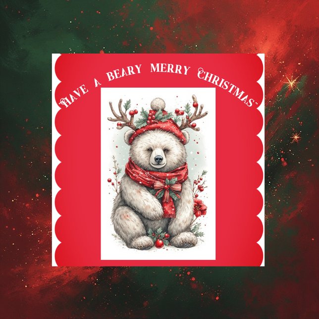 Sticker Whimsical Christmas Bear Quote Playful Quirky Cute (Whimsical Christmas Bear Quote Playful Quirky Cute Sticker)