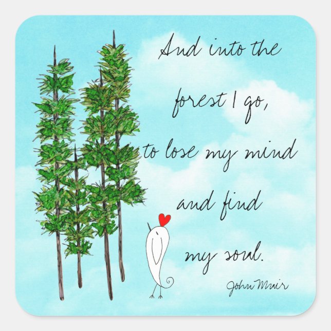 Sticker Whimsical & Colorful Pine Trees avec Mots (Devant)