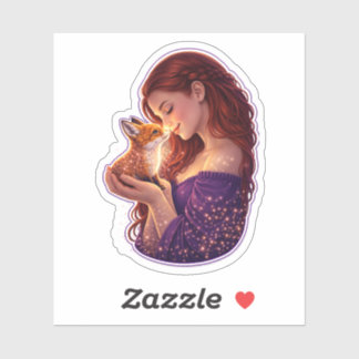 Sticker Whimsical Forest Fox