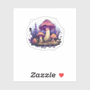 Sticker Whimsigoth Champignons Et Crystals Classique