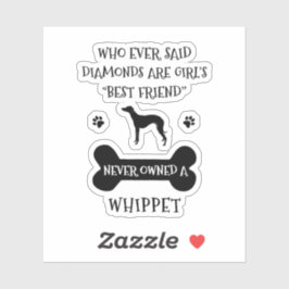 Sticker Whippet chien meilleur ami