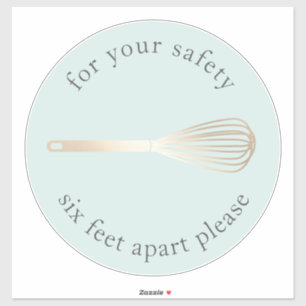 Sticker Whisk d'or   Boulangerie Social Distances Marqueur