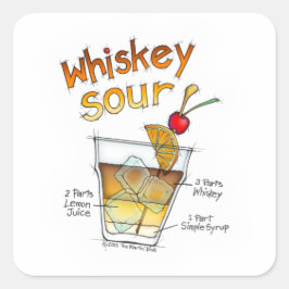 STICKER - WHISKEY SOUR RECIPE COCKTAIL ART