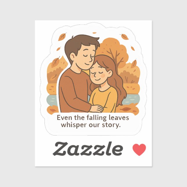 Sticker Whisper d'automne de l'amour (Feuille)