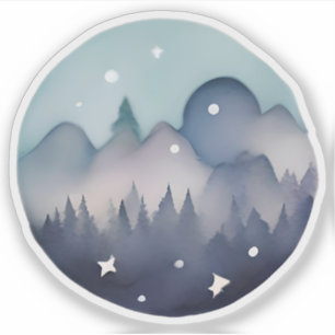 Sticker Whispering Peaks à Dusk