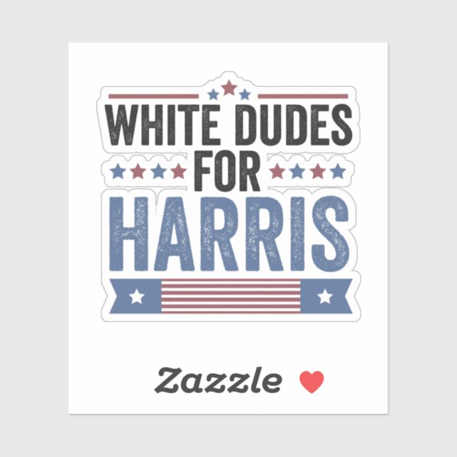Sticker White Dudes For Harris 2024 (Feuille)