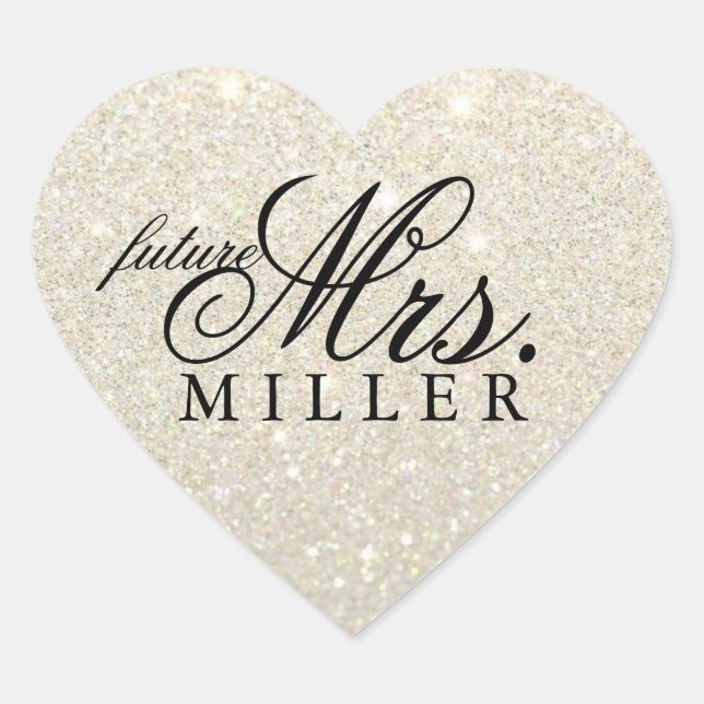 Sticker - White Gold Heart Fab Future Frau. (Vorderseite)