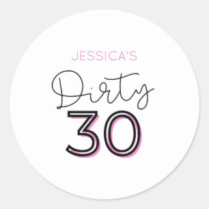 Sticker White Pink Dirty Trente Anniversaire
