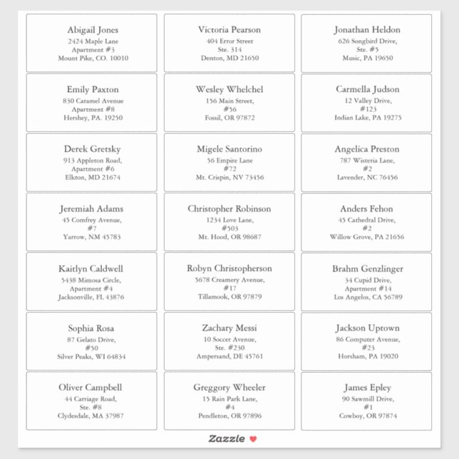 Sticker White Simple Modern Christmas Adresse d'invité (Feuille)