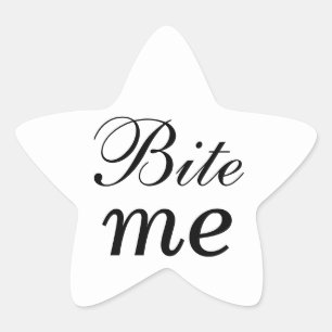 Sticker White Star Bite Me