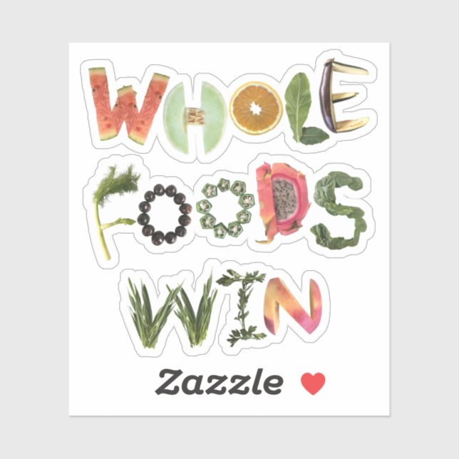Sticker Whole Foods Win - Rappel santé Fruits & Légumes (Feuille)