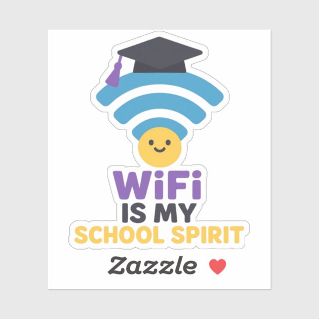 Sticker WiFi est mon esprit scolaire drôle Vie étudiante a (Feuille)