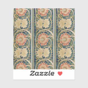 Sticker William Morris Fleur Rose Soie Broderie Antique