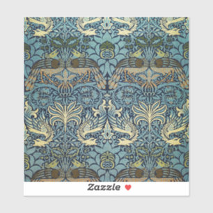 Sticker William Morris Paon et Dragon Tissé