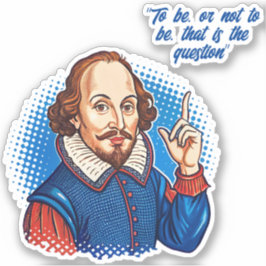 Sticker William Shakespeare illustration de portrait de To
