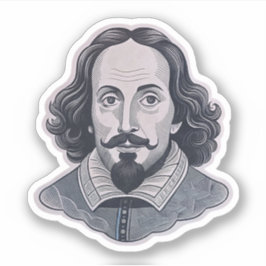 Sticker William Shakespeare portrait Hamlet illustration