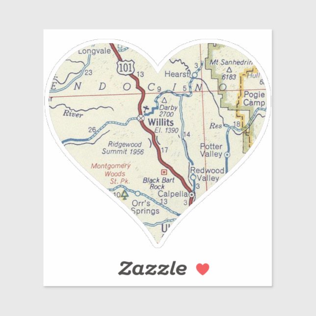 Sticker Willits California (Feuille)