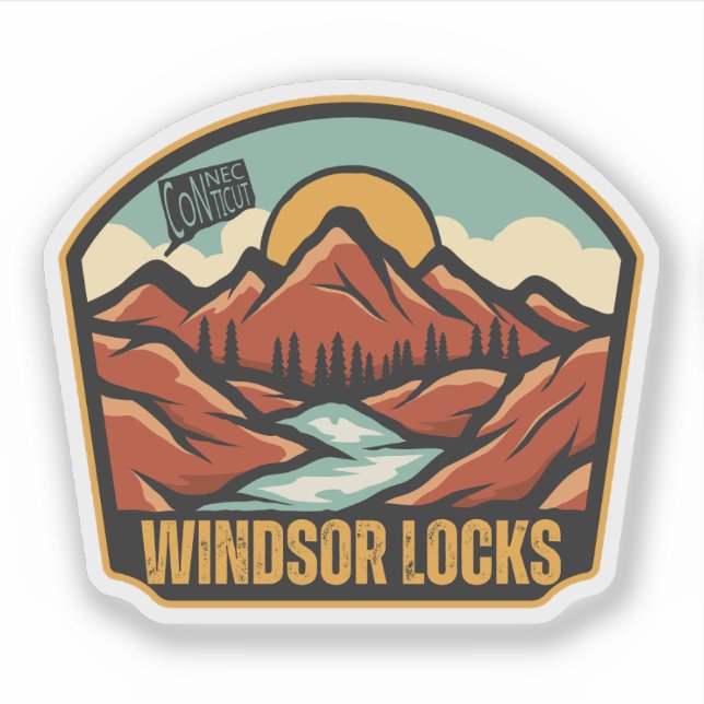 Sticker Windsor Locks, Connecticut (Devant)