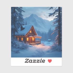 Sticker Winter Hearth – Cabine de vacances confortable aut