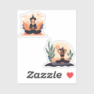 Sticker witch yoga