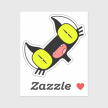Sticker with a Funny Kitten