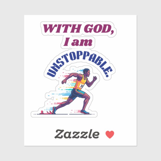 Sticker With God, I'm Unstoppable (Feuille)