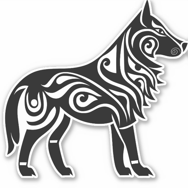 Sticker Wolf de nouage celtique nordique (Devant)