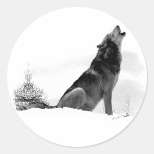 Sticker Wolf en bois de l'Alaska