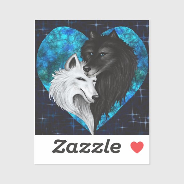 Sticker Wolf Heart - Édition Coeur (Feuille)