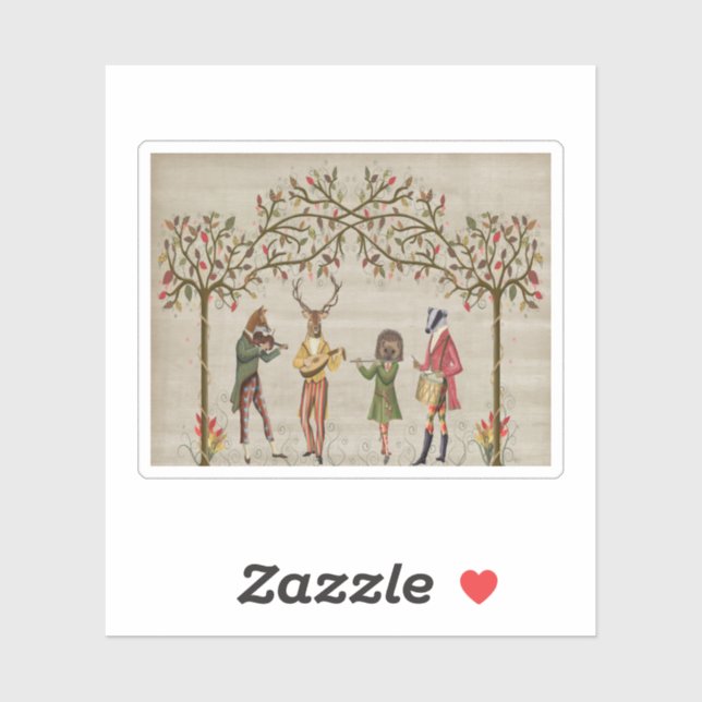 Sticker Woodland Animaux Minstrel Group (Feuille)