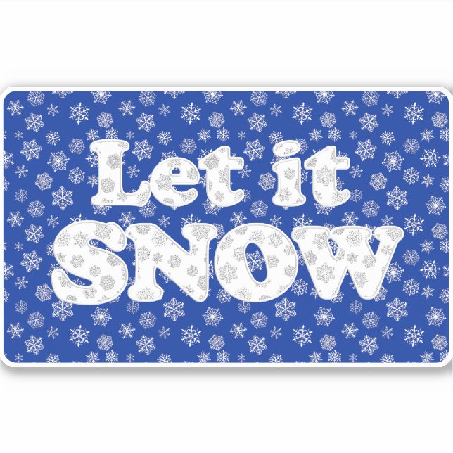 Sticker Word Art - Laisser neiger avec Arrière - plan neig (Devant)