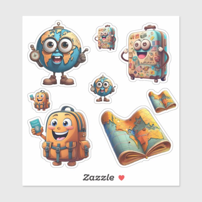 Sticker World Funny - Quirky Globe (Feuille)