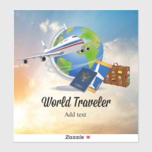 Sticker World Traveller Modèle, Ajouter du texte,