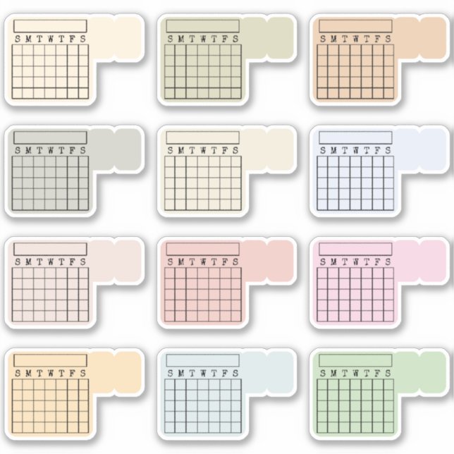 Sticker Writable Monthly Index Tab Calendar Habit Tracker  (Devant)