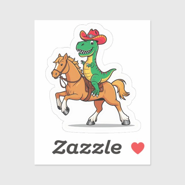 Sticker Yeehaw-Saurus Rex (Feuille)